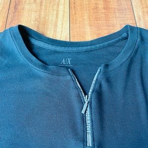 Armani exchange 100% Pima Cotton Long Sleeve Shirt Black